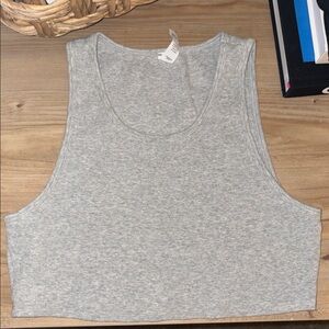 ALO Yoga Light Gray Sleeveless Crop Top